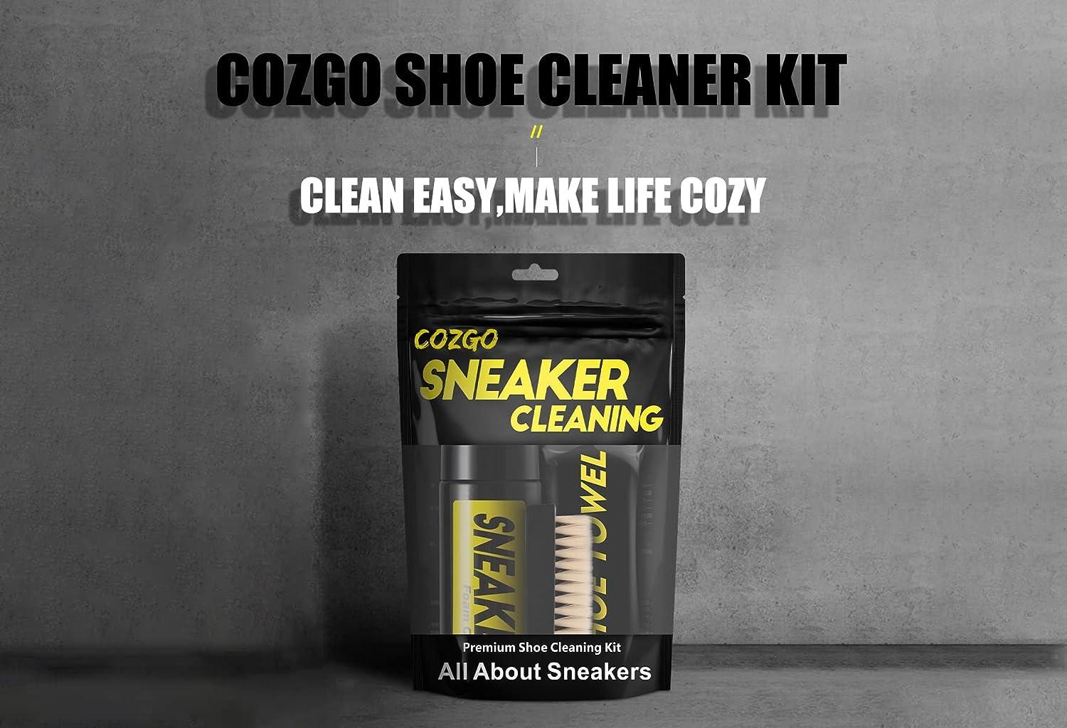 COZGO Shoe Cleaner Kit for Sneaker, Water-Free Foam Sneaker Cleaner 5.3Oz  with Shoe Brush and Shoe Cloth,Work on White Shoe,Suede,Boot ,Canvas,PU,Fabric,etc
