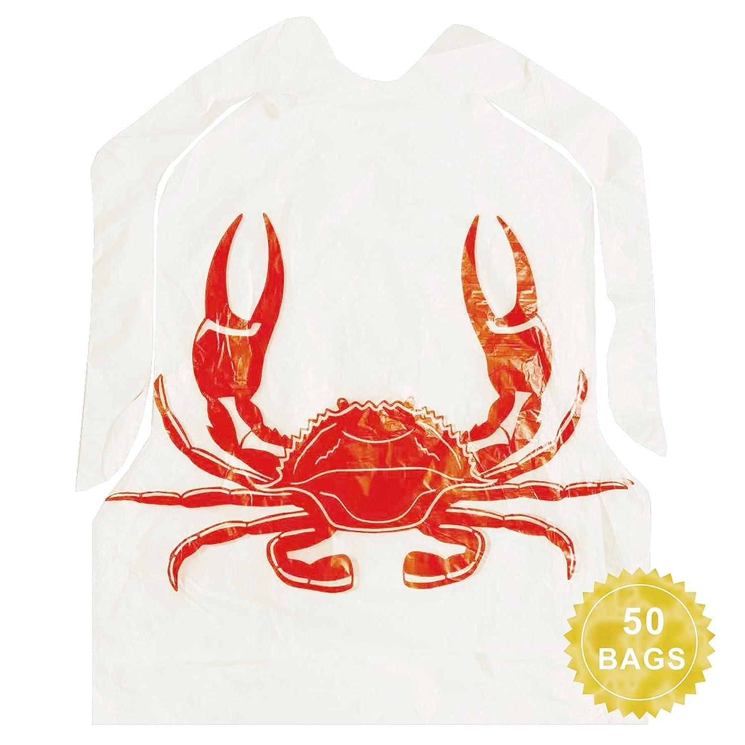 UMT Plastar 50Piece Biodegradable Disposable Adult Plastic Bibs 23