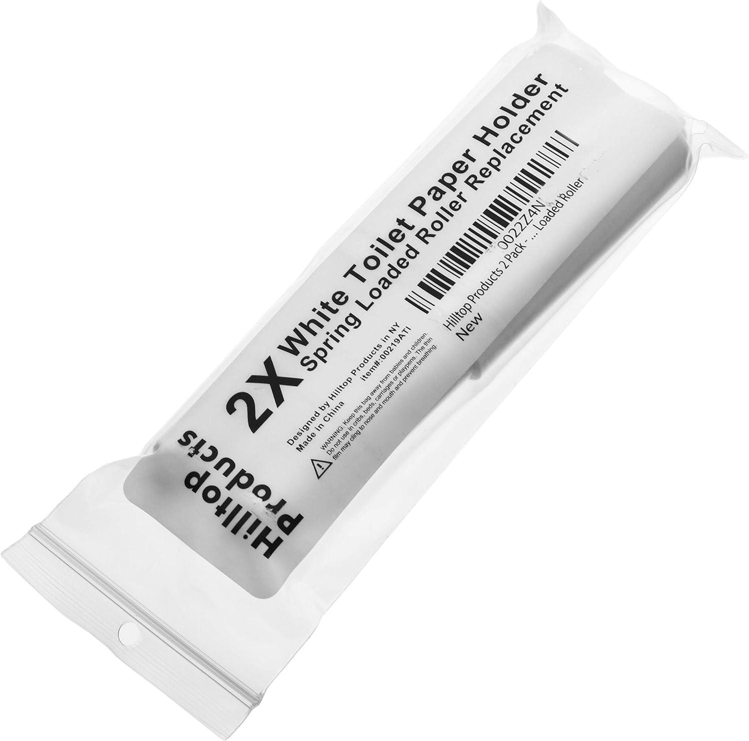 2 Pack White Toilet Paper Holder Spring Loaded Roller Replacement