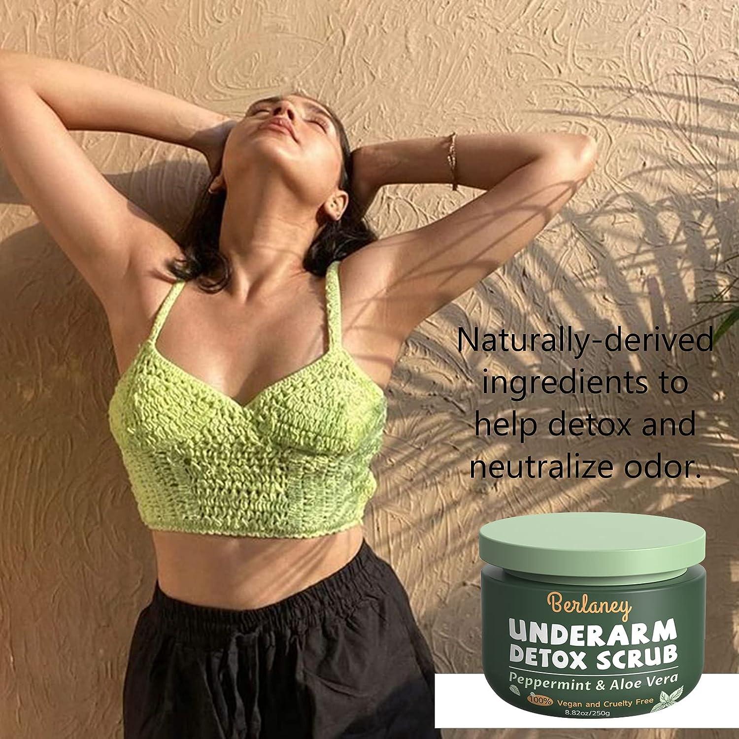 Body Scrub and Armpit Detox Scrub 8.8 oz with Peppermint Aloe Vera and