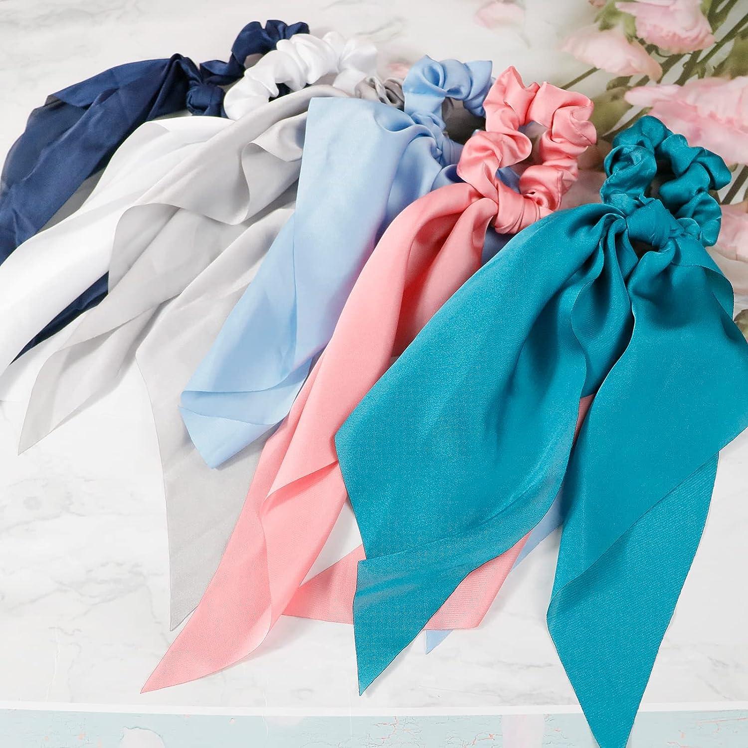 PCS Satin Hair Scarf Scrunchies Set Bow Knot Hair Ties in