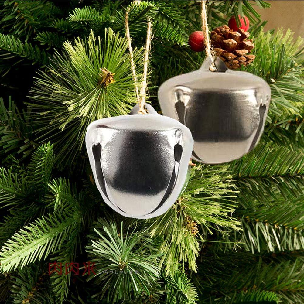KISEER 100 Pcs Jingle Bells Bulk, Metal,1 Inch Craft Bells for DIY  Christmas Home Decoration (Silver)