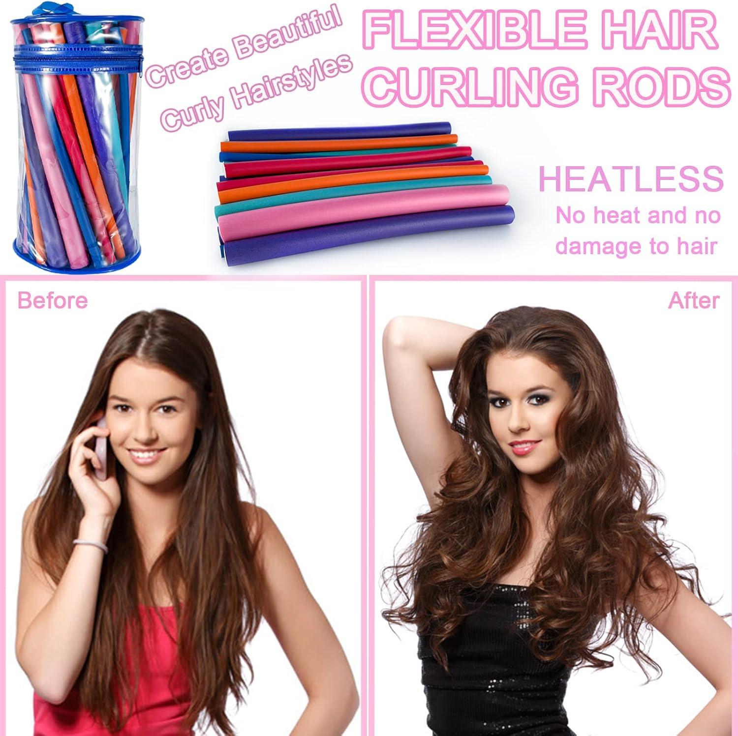 No Heat Bendable Curling Rods 42pcs Set Flexible Curling Rods Hair