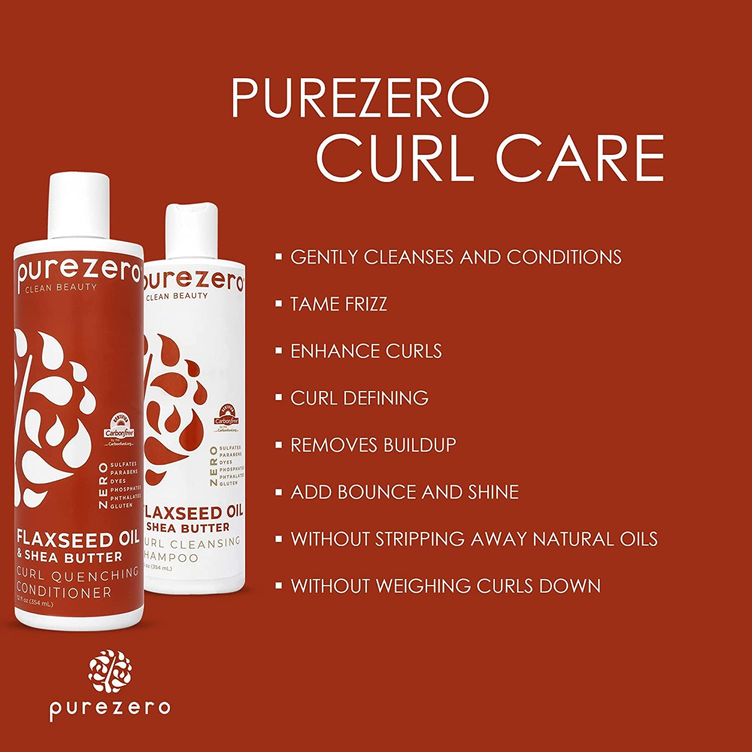 Purezero Flaxseed Oil & Shea Butter Shampoo and Conditioner Set Curl