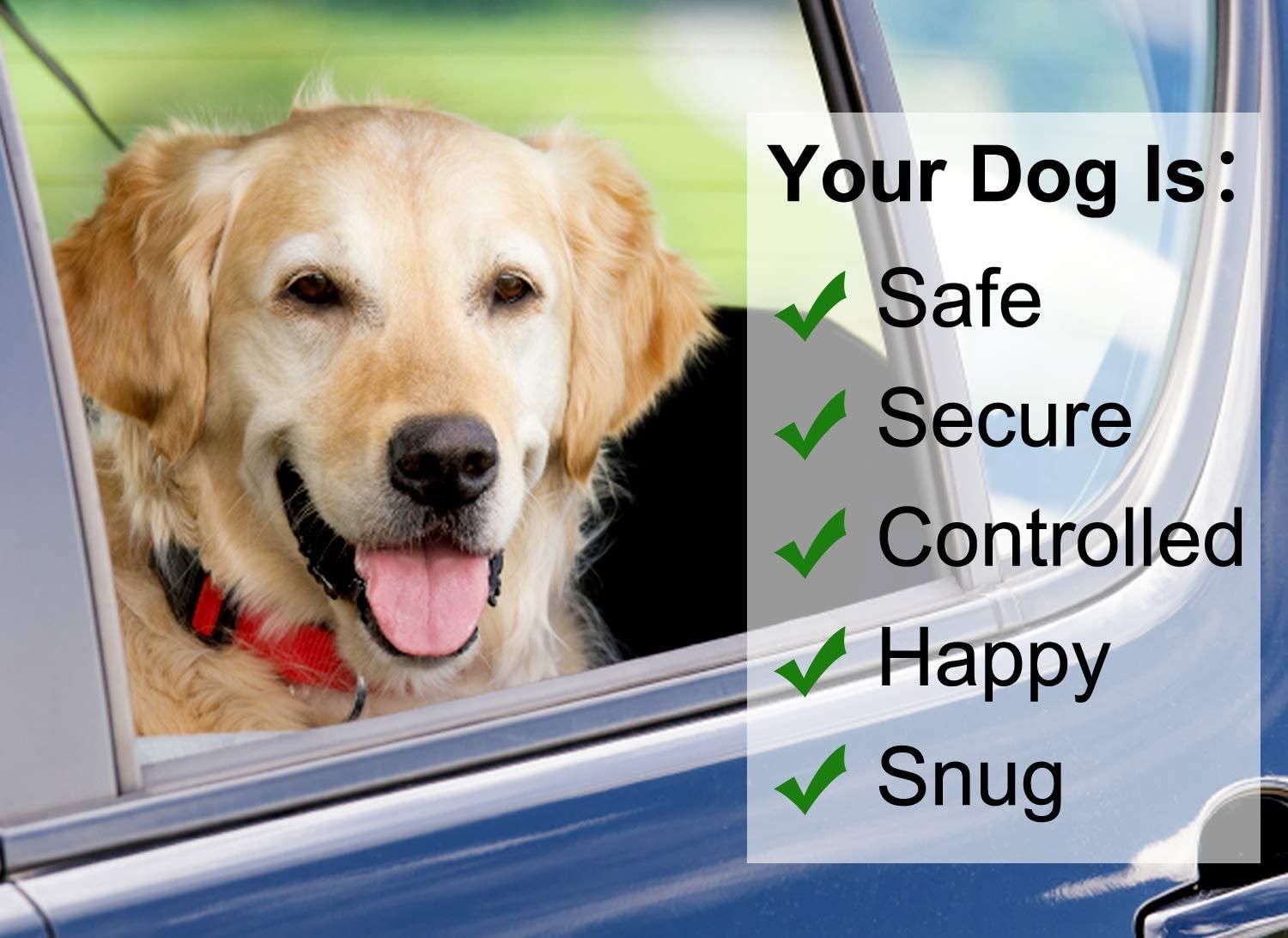 Dog Safety Seat Belt Strap - Adjustable Car Leash Headrest Restraint Nylon  Fabric Dog Restraints Vehicle Seatbelts Harness