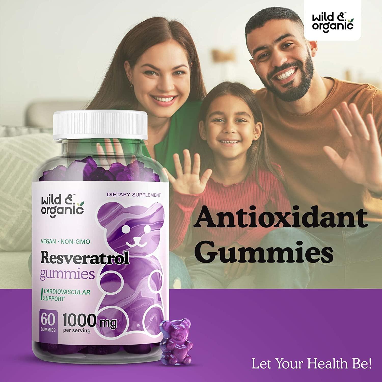Wild Organic Resveratrol Gummies Resveratrol Supplement for Immune System Antioxidant Support