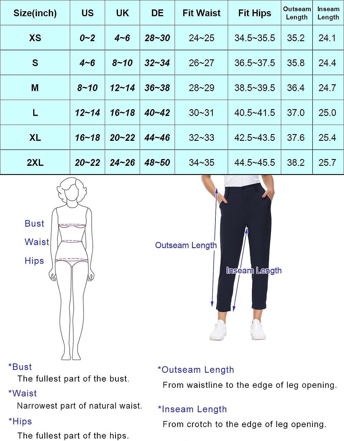 JACK SMITH Women's Golf Pants Stretch Lightweight Work Pants with Zipper  6-Pockets Navy Blue X-Large