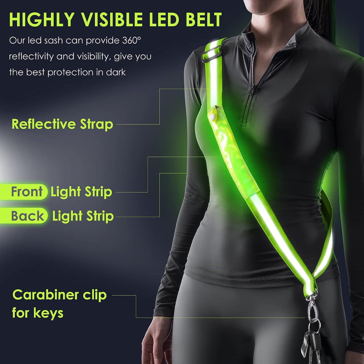 Upgraded LED Reflective Vest Running Gear, USB Rechargeable Reflective  Light Up Running Vest with Waterproof Phone Bag,High Visibility Night  Running
