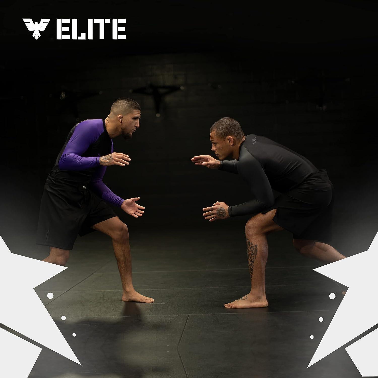 Elite Sports Jiu Jitsu BJJ Rash Guard Men's Bjj No GI MMA Ranked Full  Sleeve Compression Rash Guards