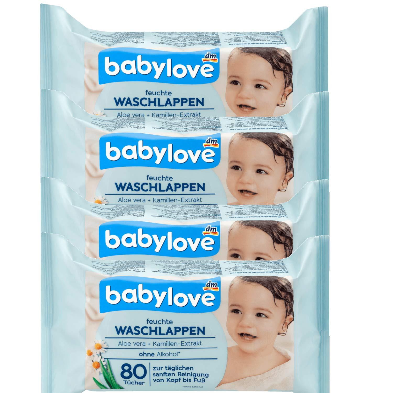 Buy Babylove Aloe Vera Wet Washcloths - Pack of 4 (80 Sheets Each) | Gentle  & Soothing Baby Care | Buy Now with Express International Delivery |  GoSupps.com