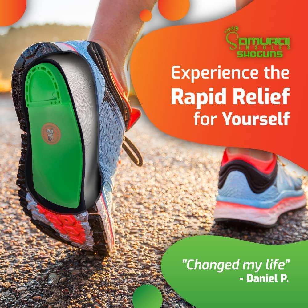 Plantar Fasciitis Insoles Arch Support Shoe Inserts by Samurai Insoles