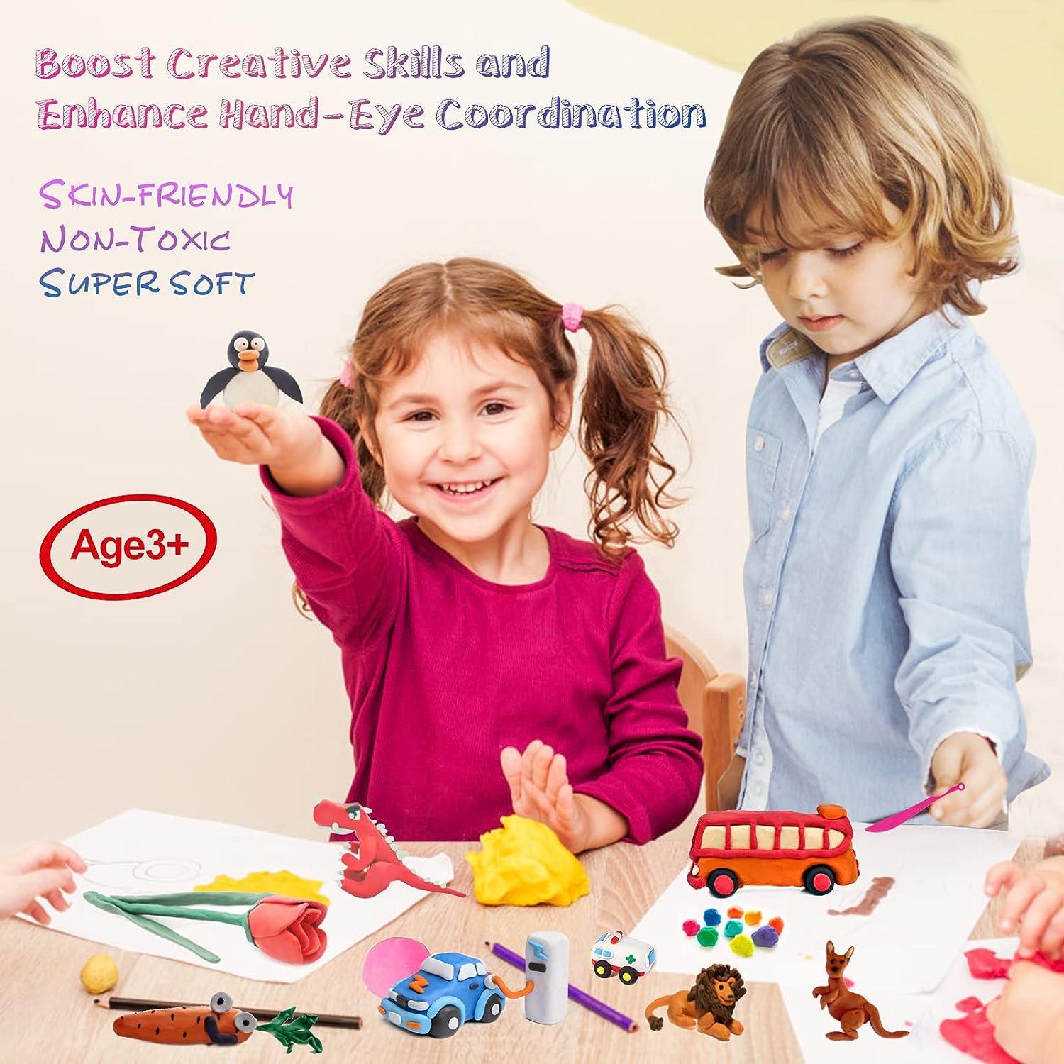 Modeling Clay for Kids - Playdoh Non Hardening Air Dry Clay, Eco Friendly  Molding Play doh Sets, 100% Natural Super Soft Playdough