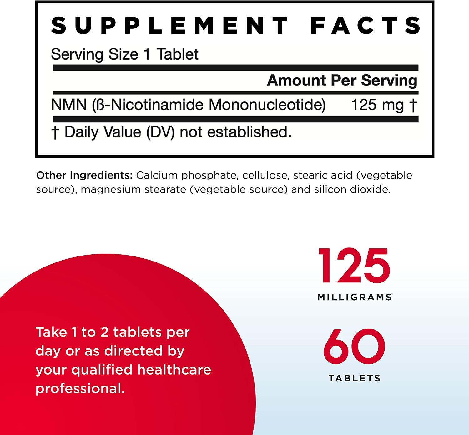 Buy Jarrow Formulas NMN 60 Tablets Premium Nicotinamide Mononucleotide Supplement for Cellular