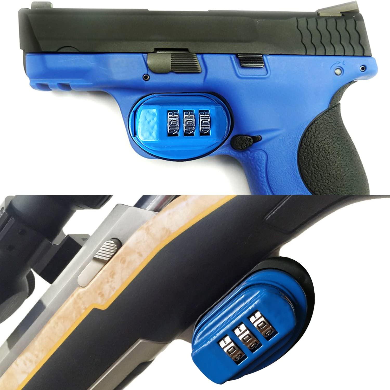 RioRand Trigger Lock 3Digit Combination Gun Lock Set Blue (5PCS) Gun Safety Accessories