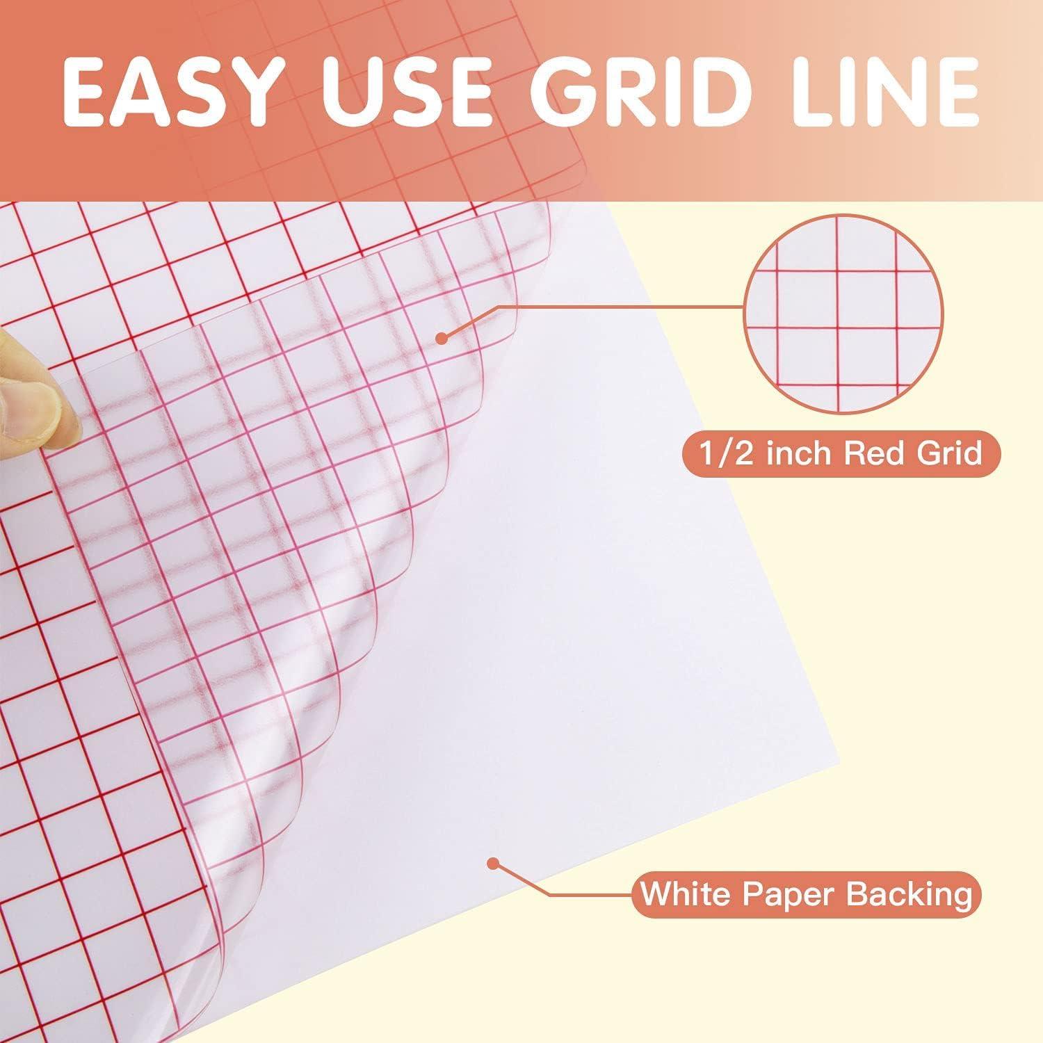 Adhesive Clear Transfer Paper Tape Sheet/Roll With Grid Lines For Vinyl  Decals