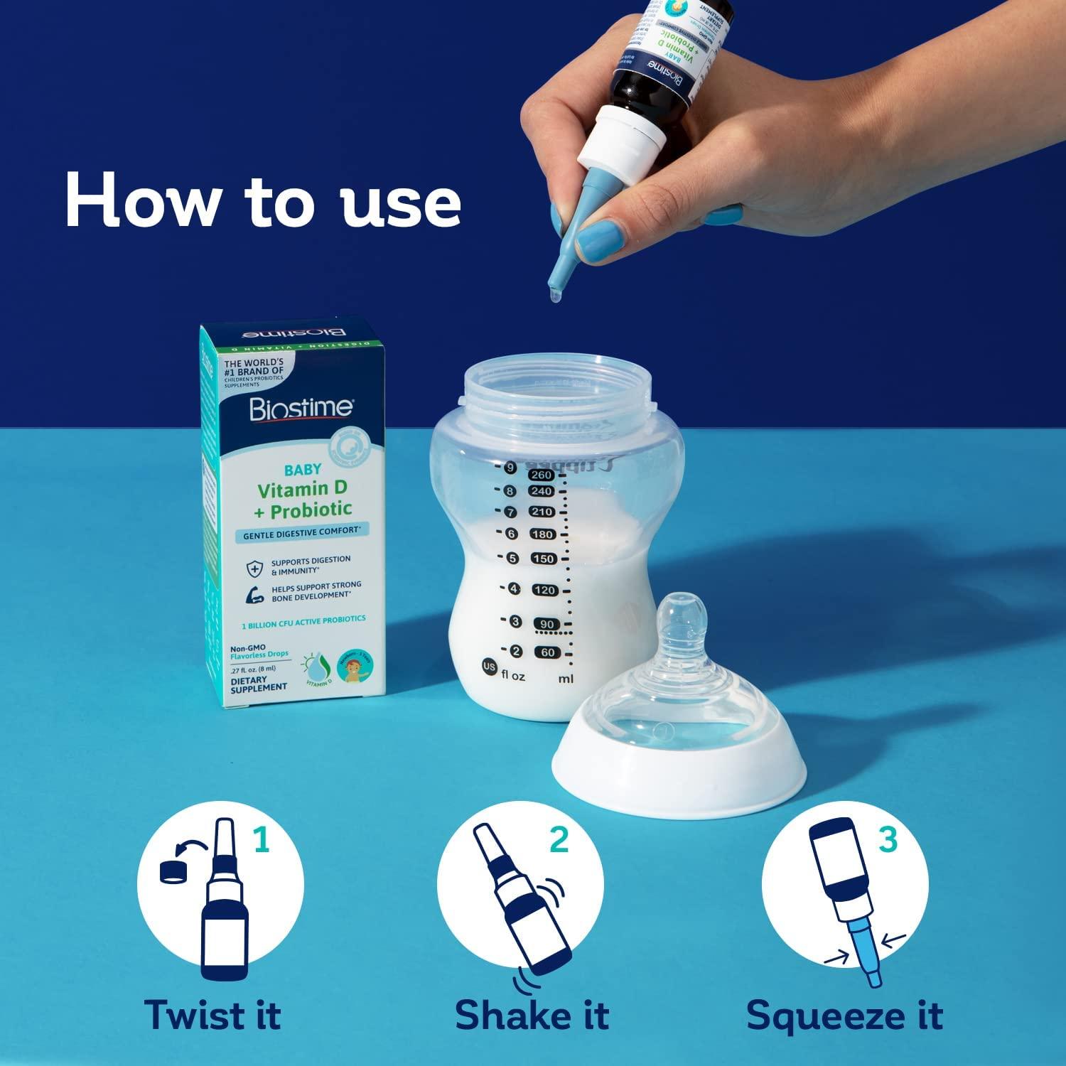 Biostime Baby Vitamin D Drops for Infants, Newborns, Toddlers + Kids