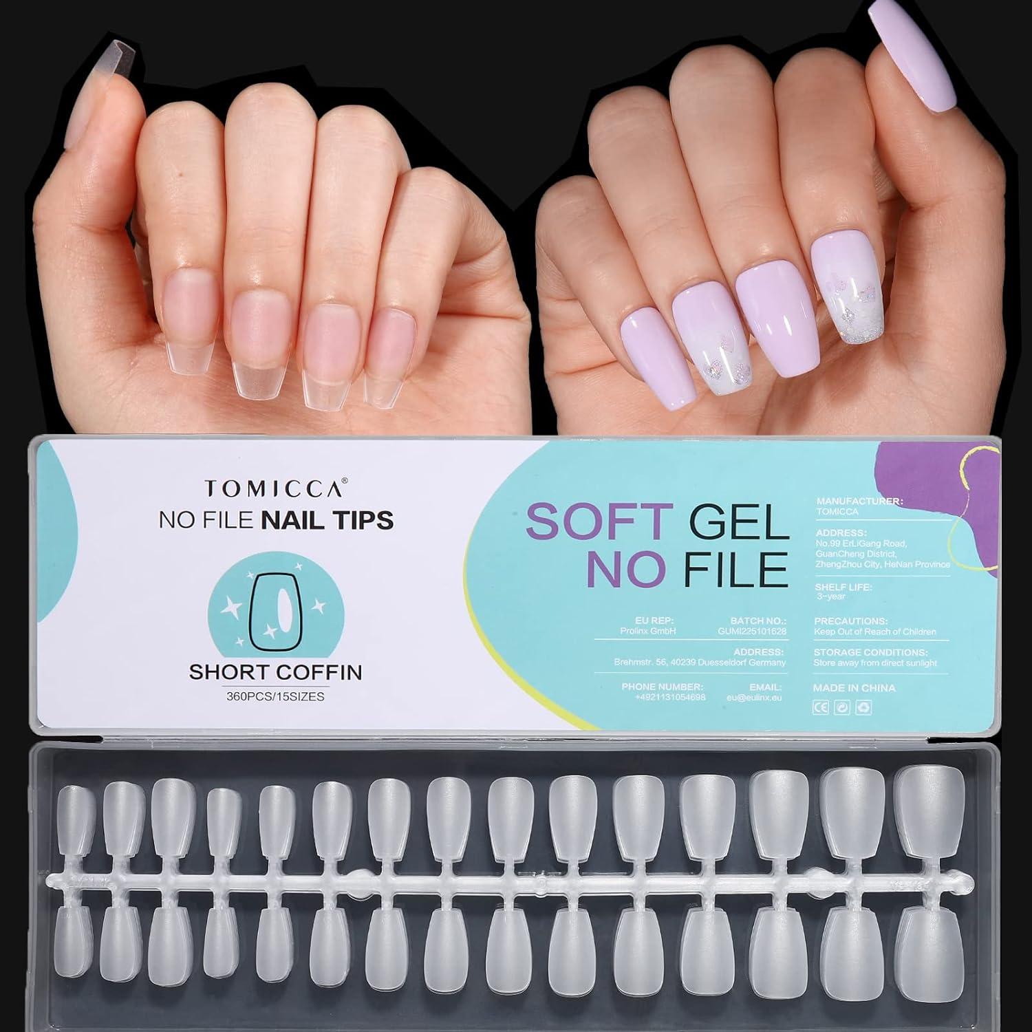 Amazon.com: LIONVISON 504PCS NO C CURVE Clear Nail Tips for Acrylic Nails  Professional, 3XL Extra Long Flat Tapered Square Nail Tips, 12 Sizes Half  Cover Straight French Fake Nail Tips for Nail
