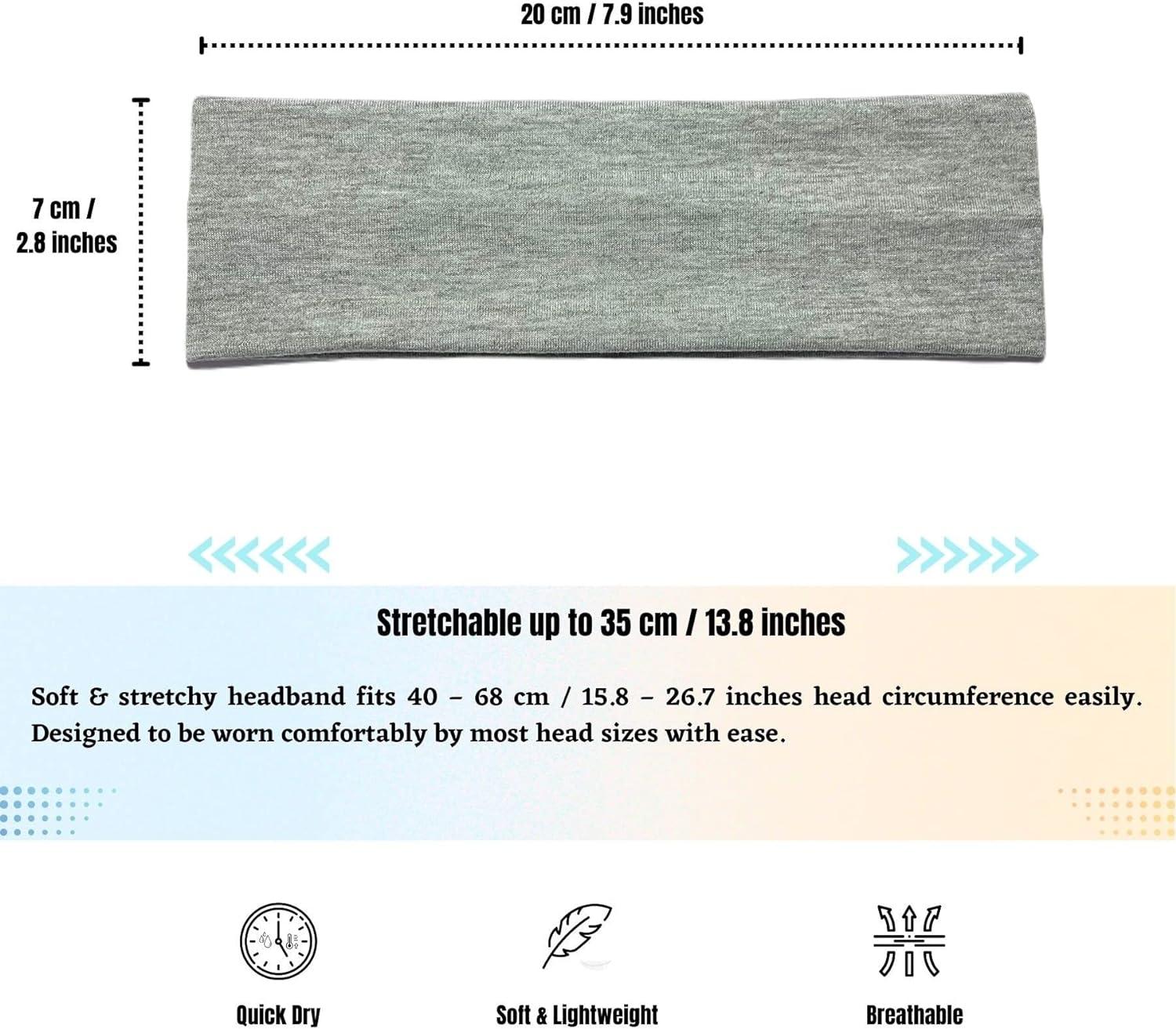 Westend Choice 7cm Wide Headband - Grey Stretchy Hairband for Gym & Yoga |  Buy Now with Express International Delivery | GoSupps.com