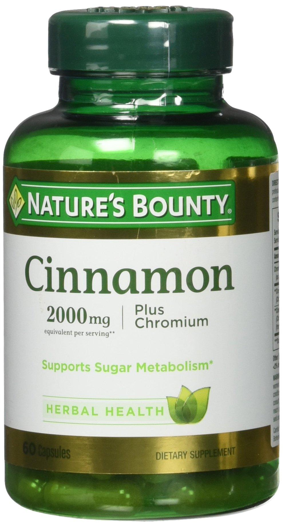 Nature's Bounty Cinnamon 2000mg Plus Chromium Dietary Supplement