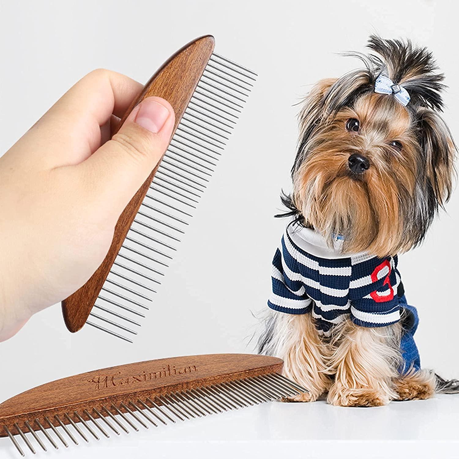 Solid Wood Pet Comb Grooming Tool for Cats,Dogs and rabbits Moon