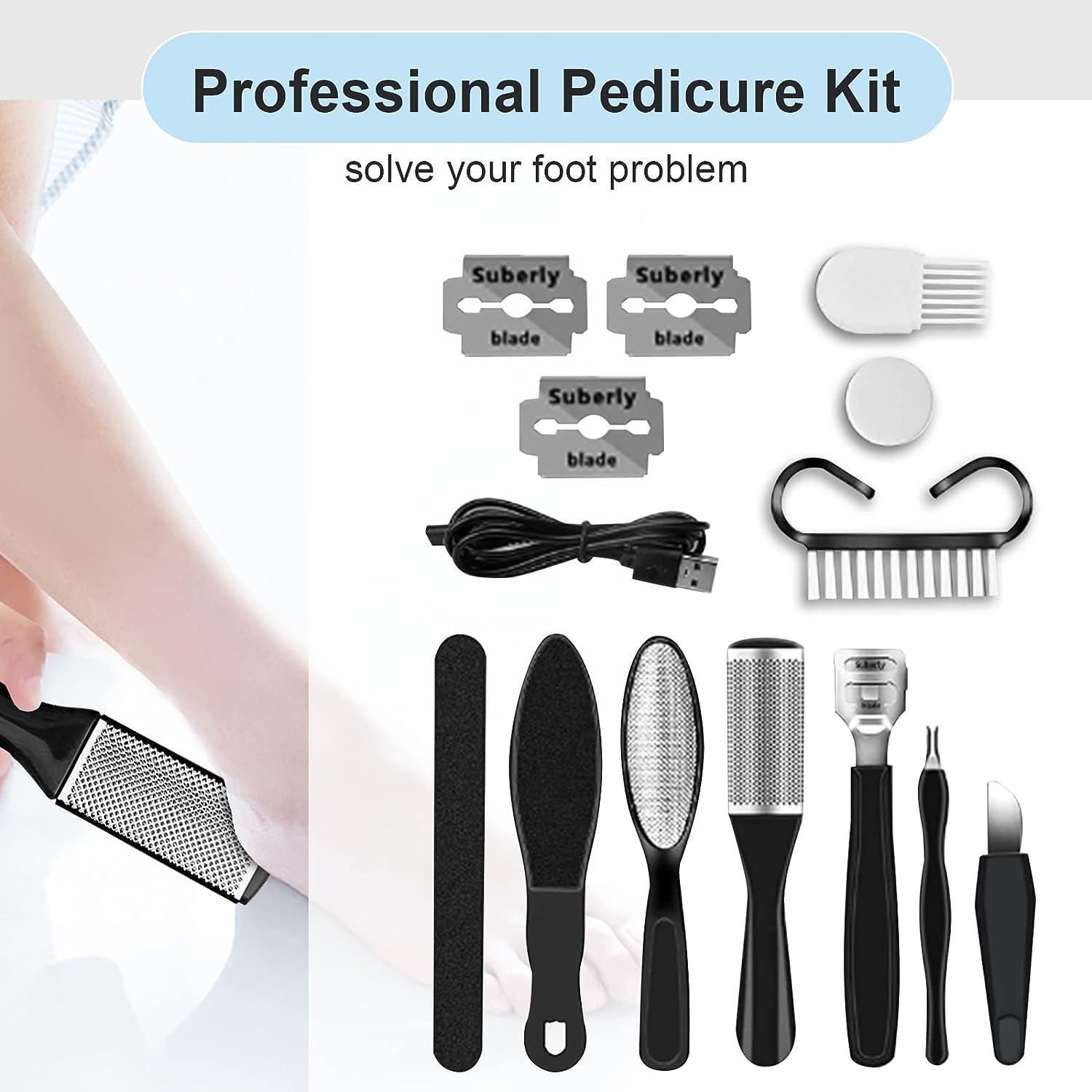 Professional Electric Foot File Set for Smooth & Soft Feet 3 Roller