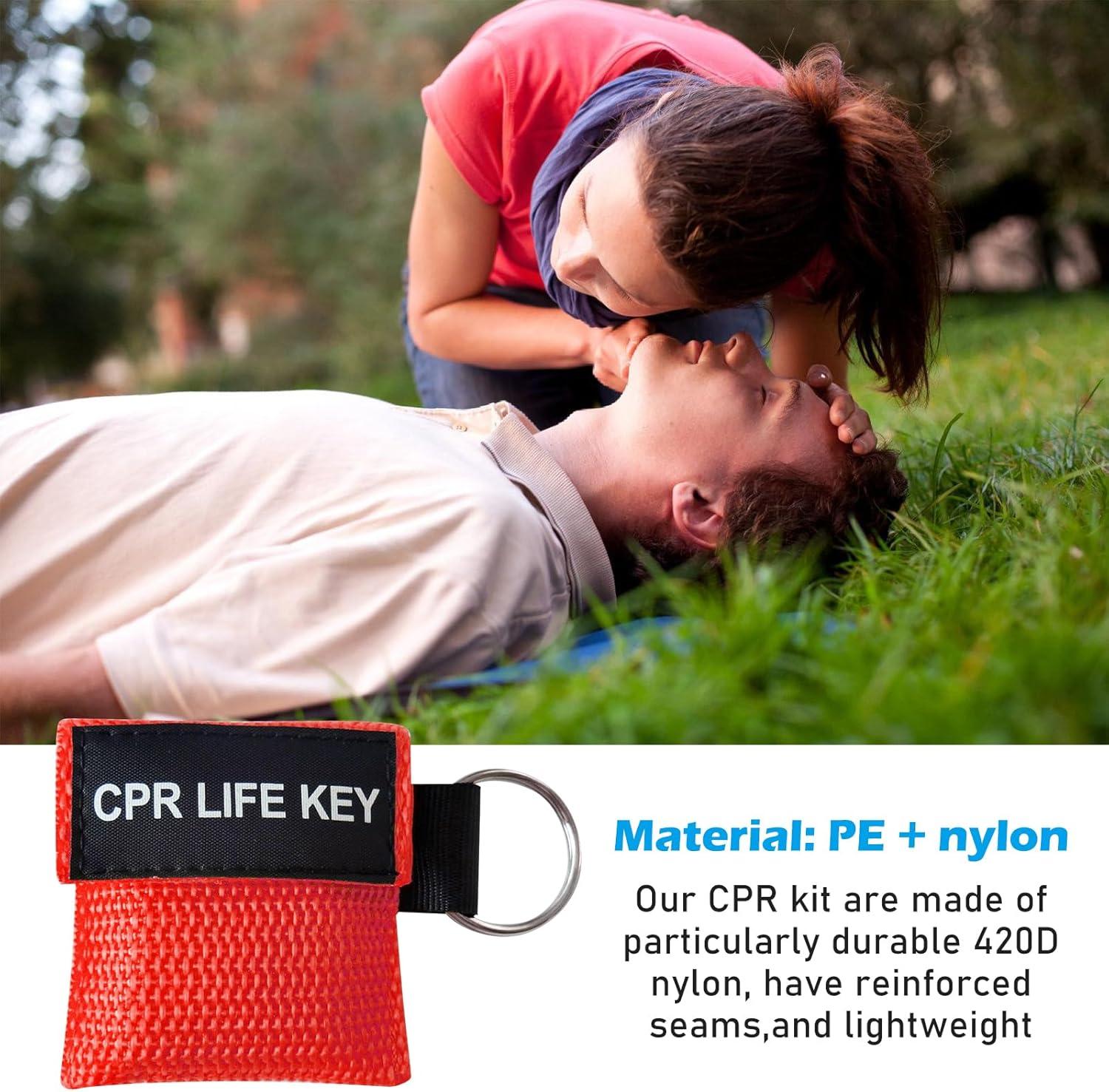 Yzpacc Mini First Aid Kit - CPR Pocket Mask Keychain CPR Face Shield With Breathing - View #8