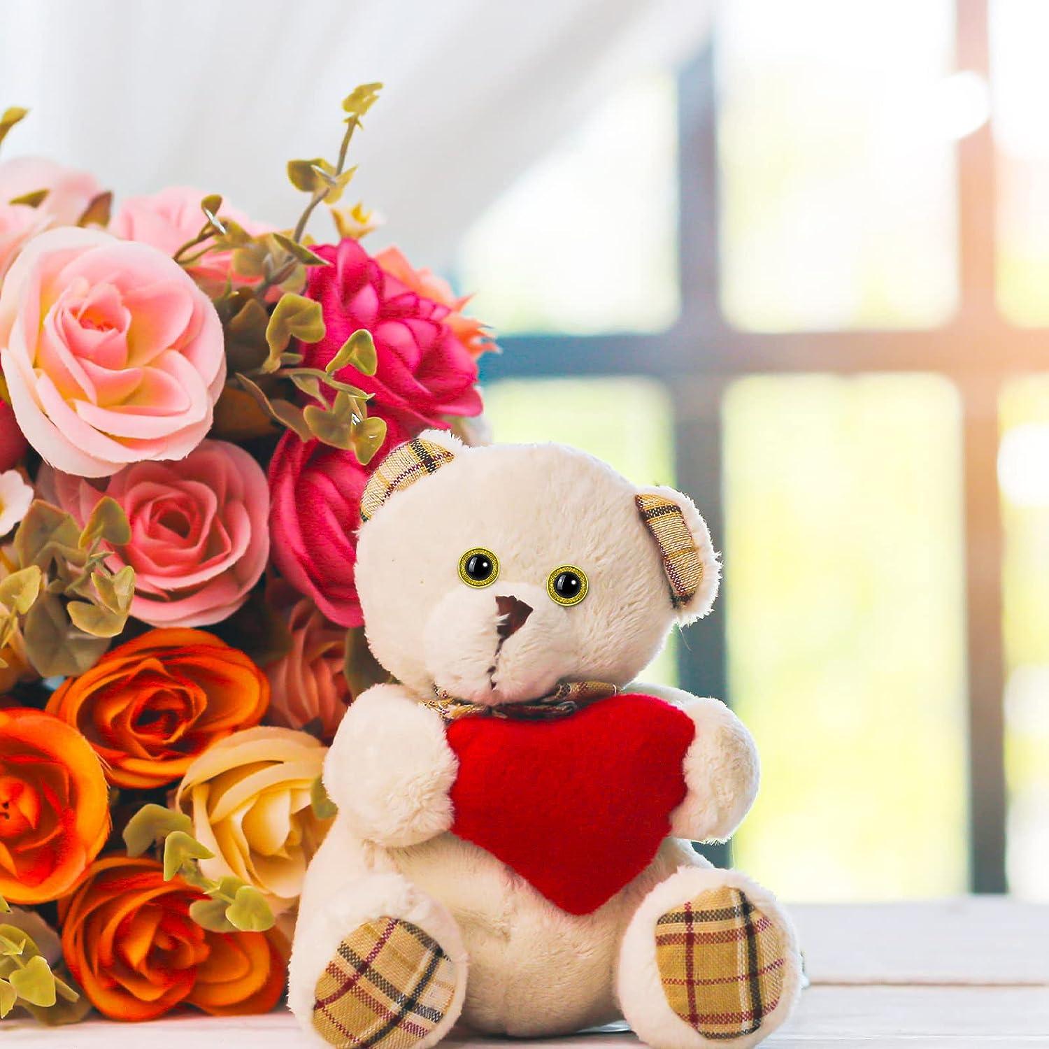 VASANA 100PCS 20mm Brown Plastic Safety Screw Eyes Craft Making Eyes