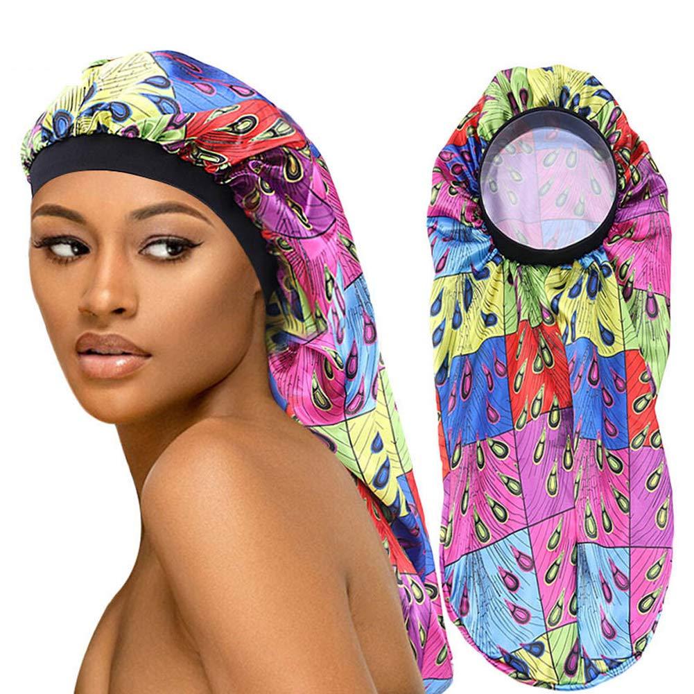 Vinyl Quote Me Extra Long Colorful Satin Sleep Cap Long