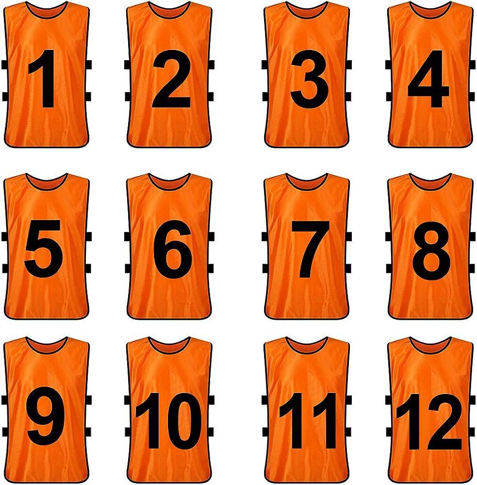 TOPTIE Sets of 12 (#1-12, 13-24) Numbered/Blank Training Vest, Soccer  Pinnies