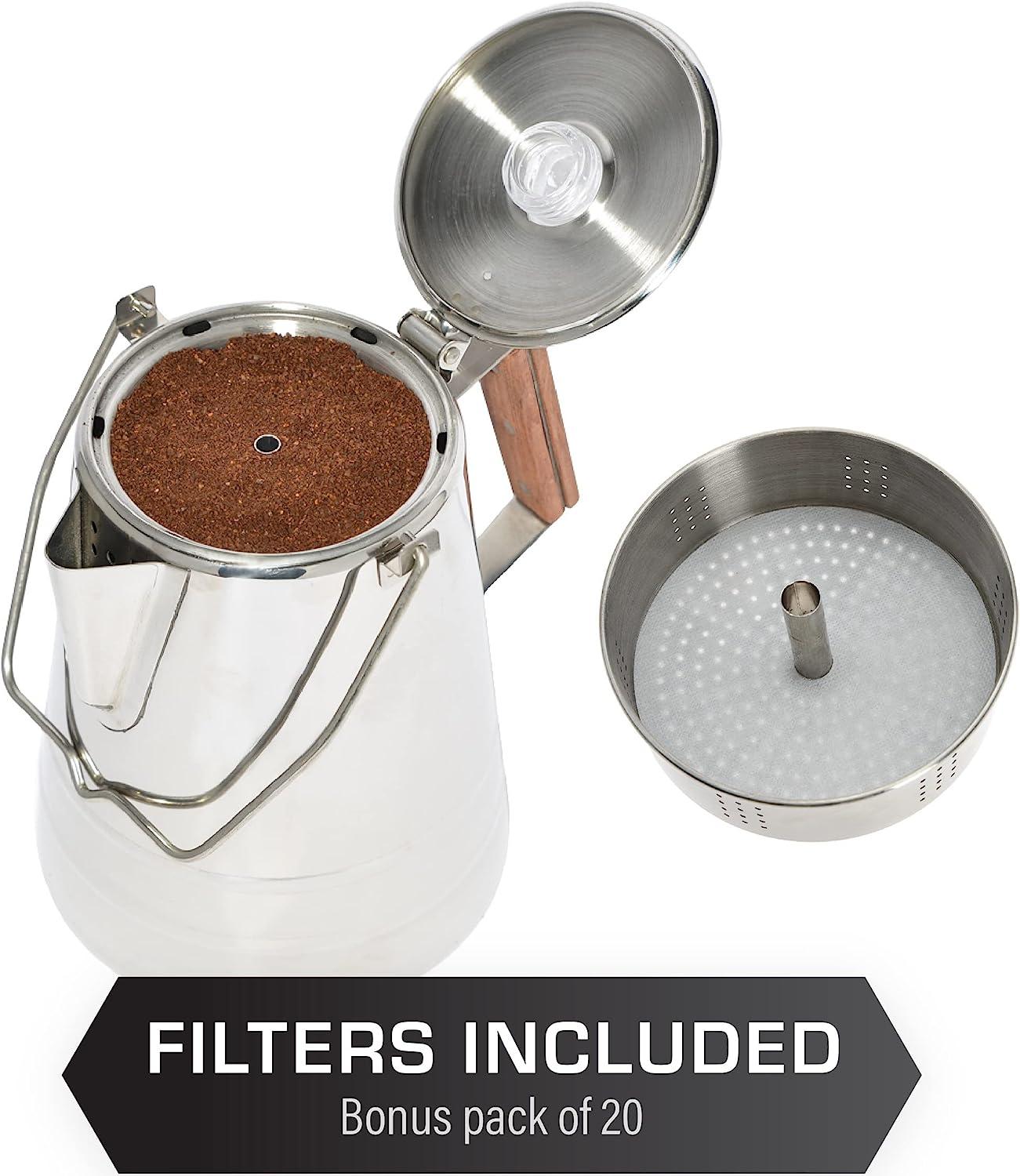 COLETTI Bozeman Coffee Pot Percolator Stainless Steel Coffee Pot