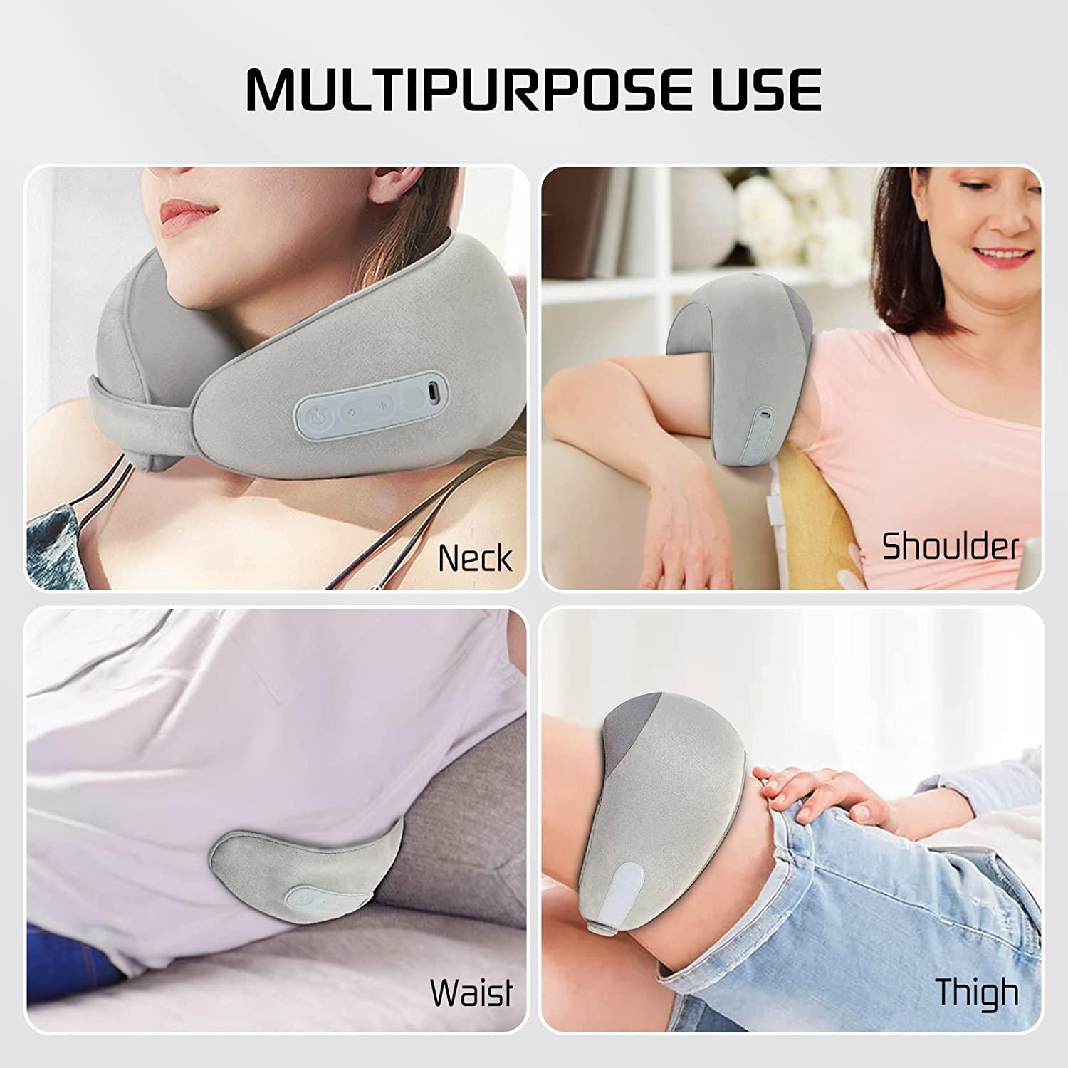 CONQUECO Neck Massager, Shiatsu Neck Massager Pillow with Heat Deep  Kneading Massage for Neck and Shoulder, Cordless with Rechargeable Battery  