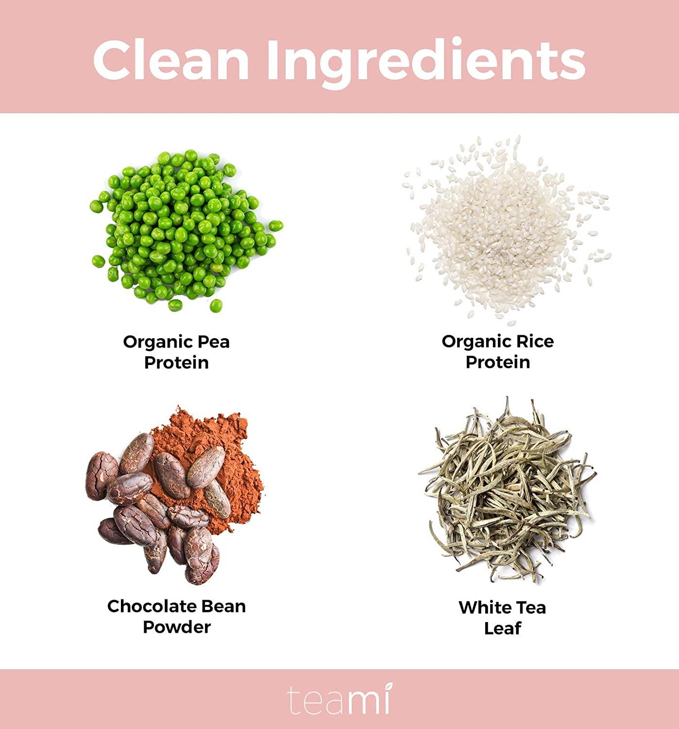 Teami Wellness Vegan Protein Powder Organic Ingredients (14 Servings