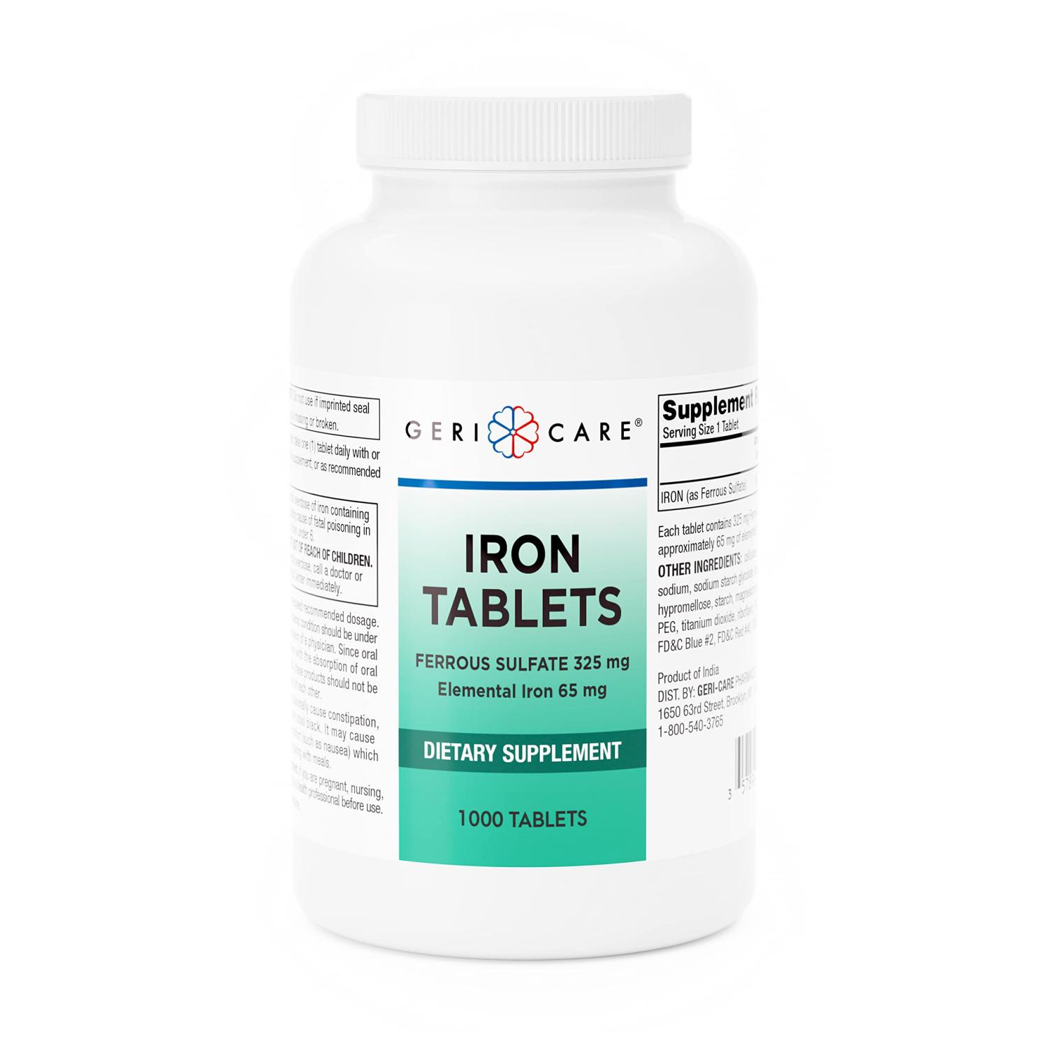 Ferrous Sulfate 325 mg Tablets 1000 ct