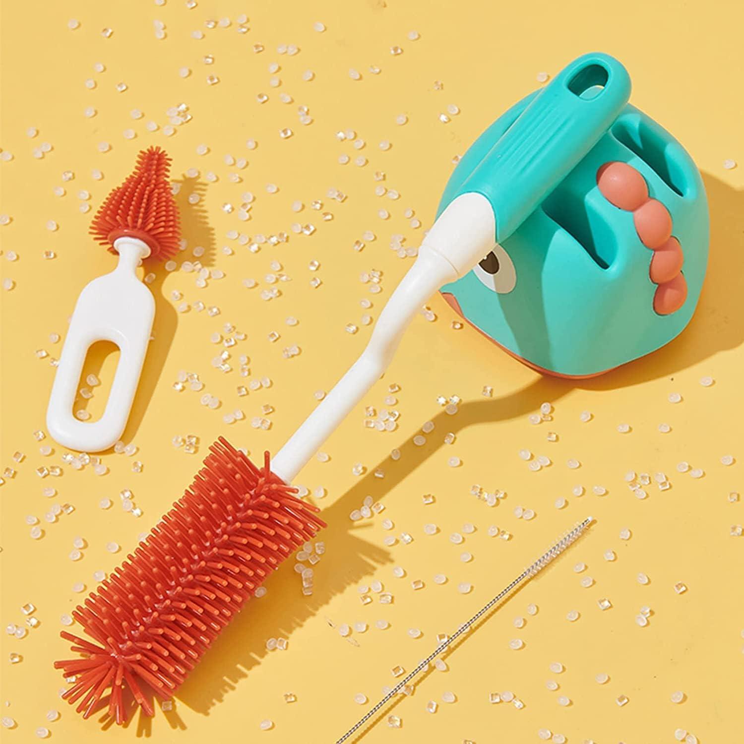 Silicone Baby Bottle Brush and Straw Cleaner Brush Set,Silicone Fully –  BABACLICK