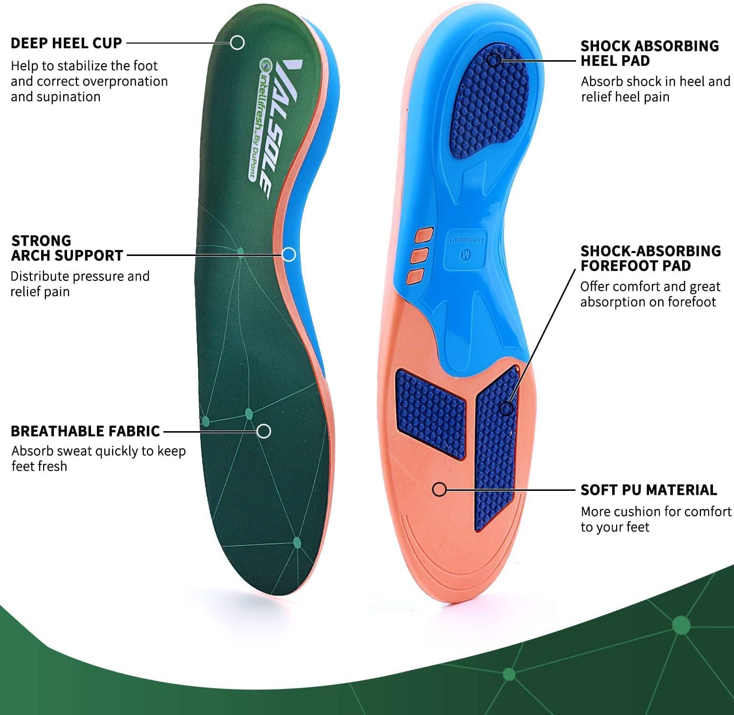 Valsole Orthopedic Insoles for Flat Feet Heel Spur Comfort