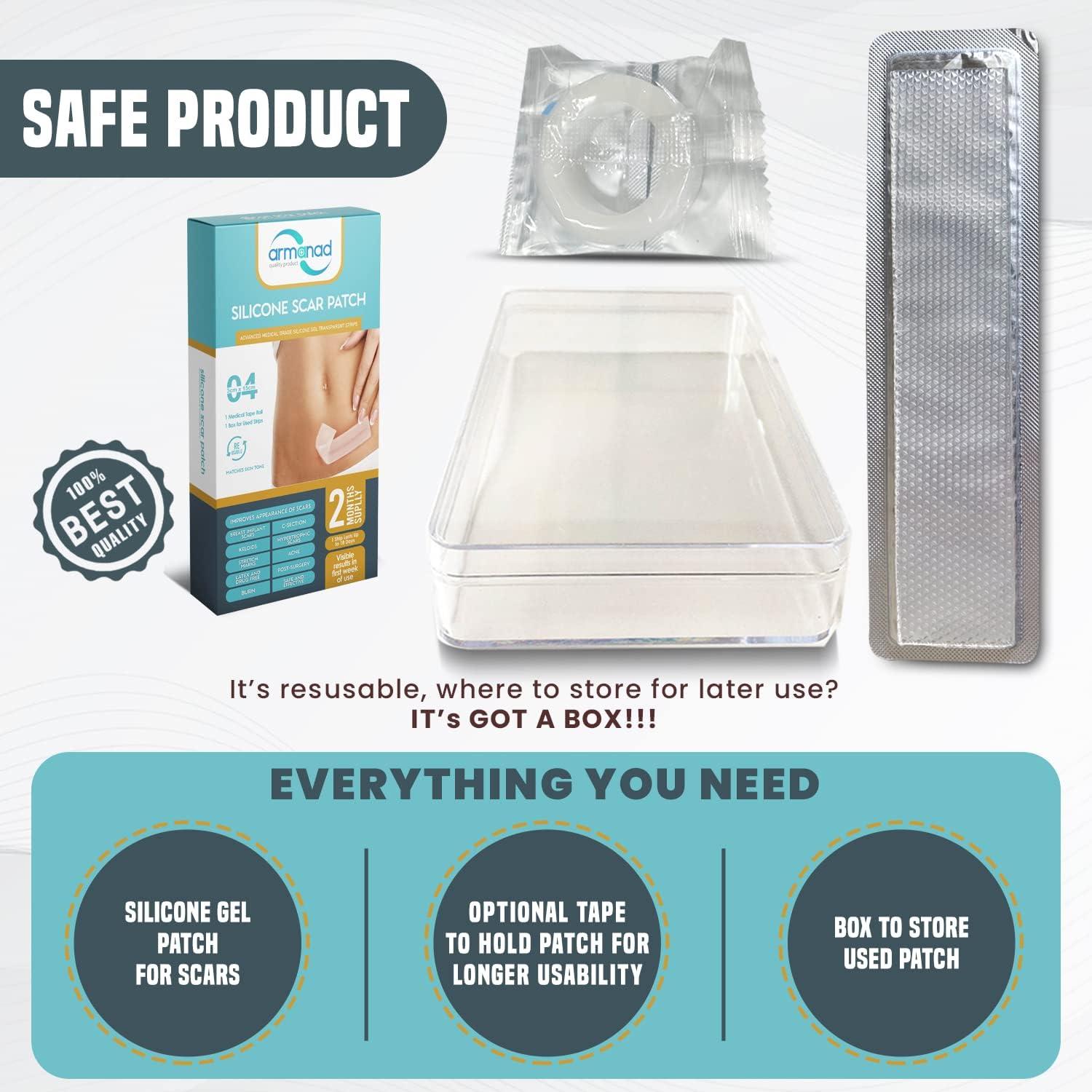 Armanad Silicone Strips for Scar Healing Silicone Scar Sheets Stripes