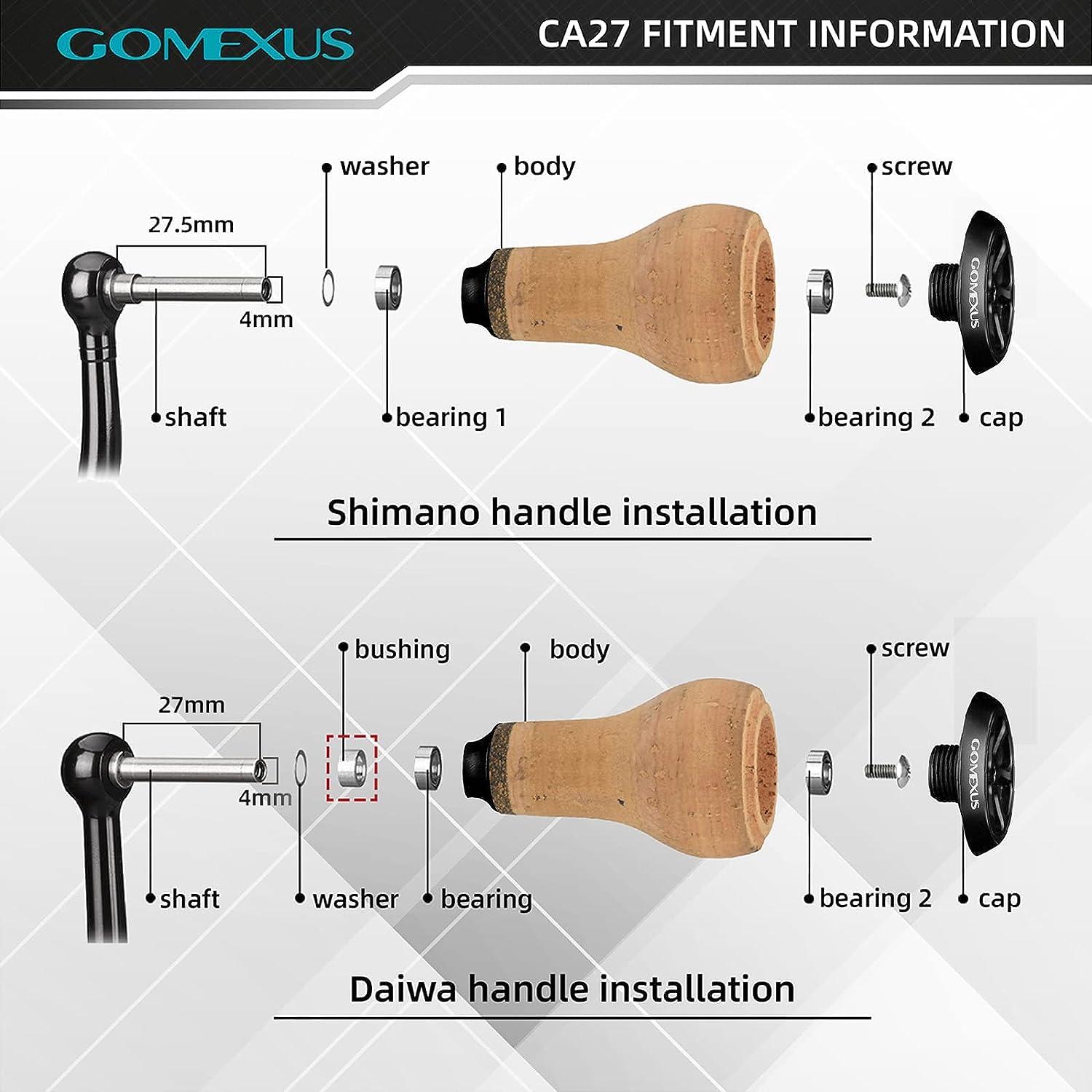 GOMEXUS 1 Piece Bass Fishing Cork Knob Compatible for Shimano Stradic Tranx  SLX Daiwa Tatula 13 Fishing Spinning Baitcasting Reel 27mm