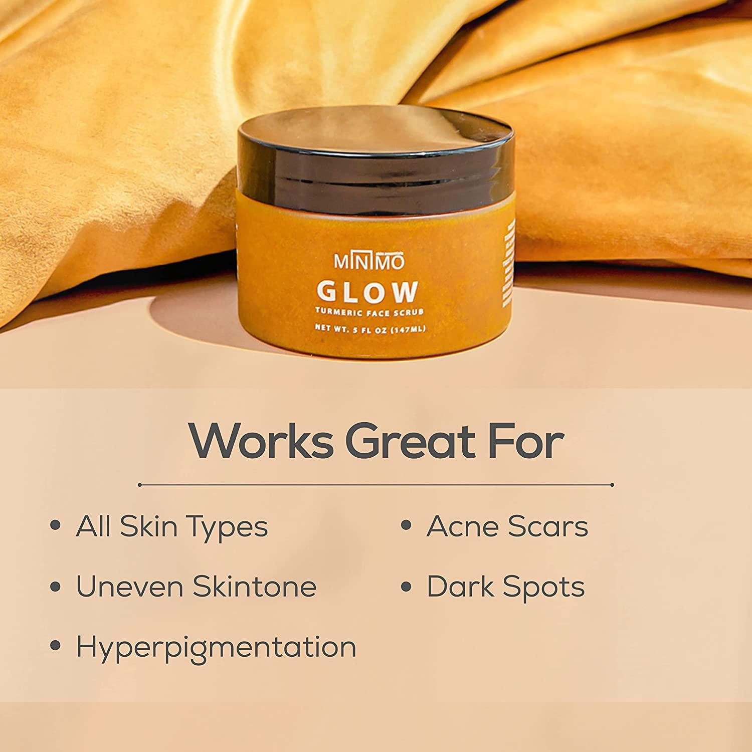 Minimo Glow Unscented Skin Brightening Face Scrub 5 oz Blemish