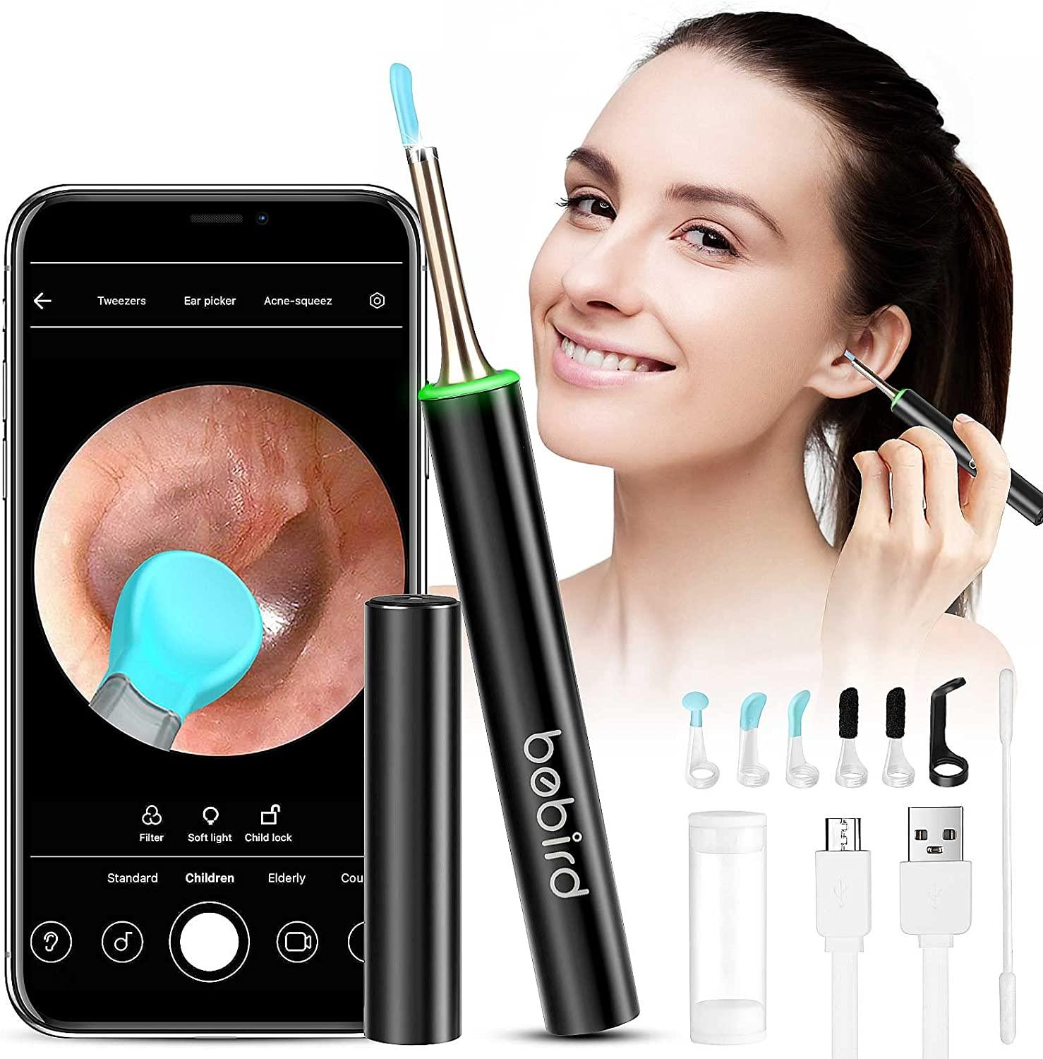 BEBIRD T15black Ear Wax Removal Tool Kit 1960P HD Ear Camera WiFi