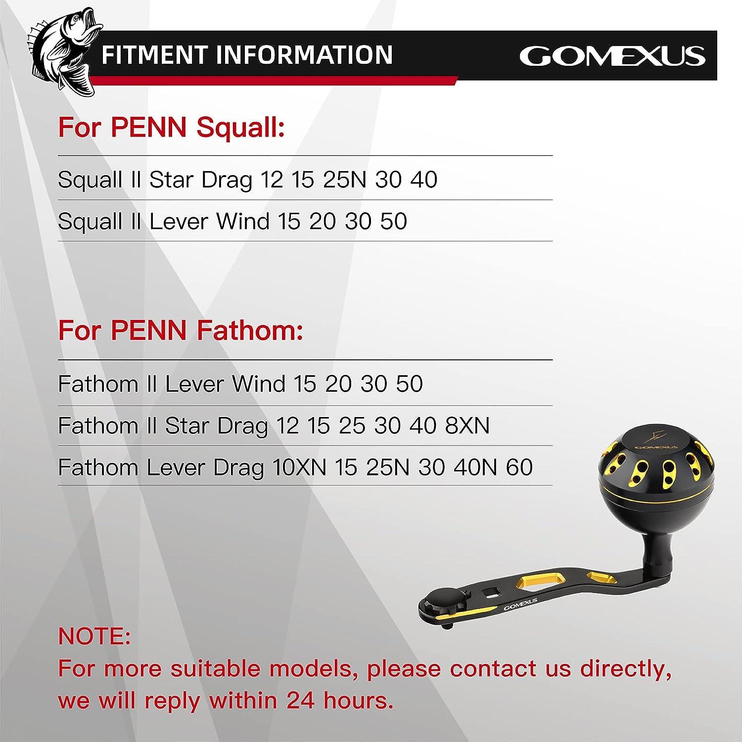 GOMEXUS Power Handle for Penn Squall/Fathom Level Wind/Star Drag