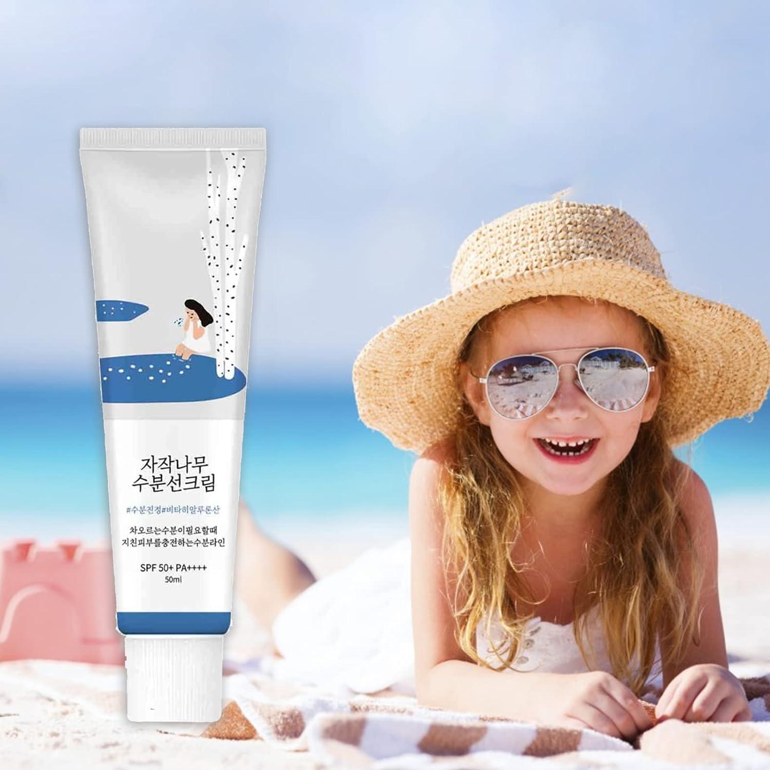 ROUND Korean Sunscreen Birch Juice Moisturizing Sun Cream SPF50+ PA