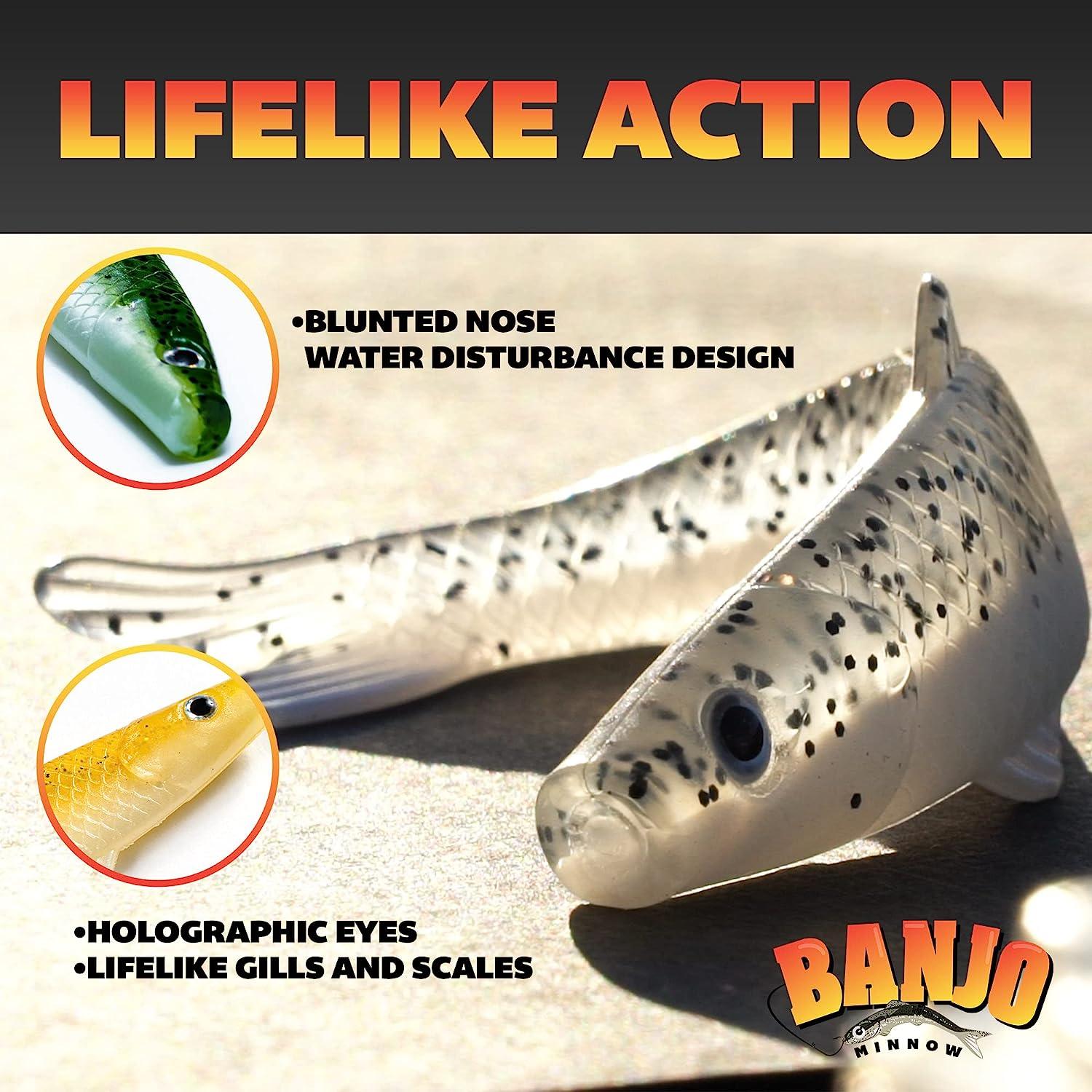 Banjo Minnow 102 Piece Kit - Lifelike Fishing Lure Set for Freshwater &  Saltwater - Durable Material, Hooks & Anchors Included | Buy Now with  Express International Delivery | GoSupps.com