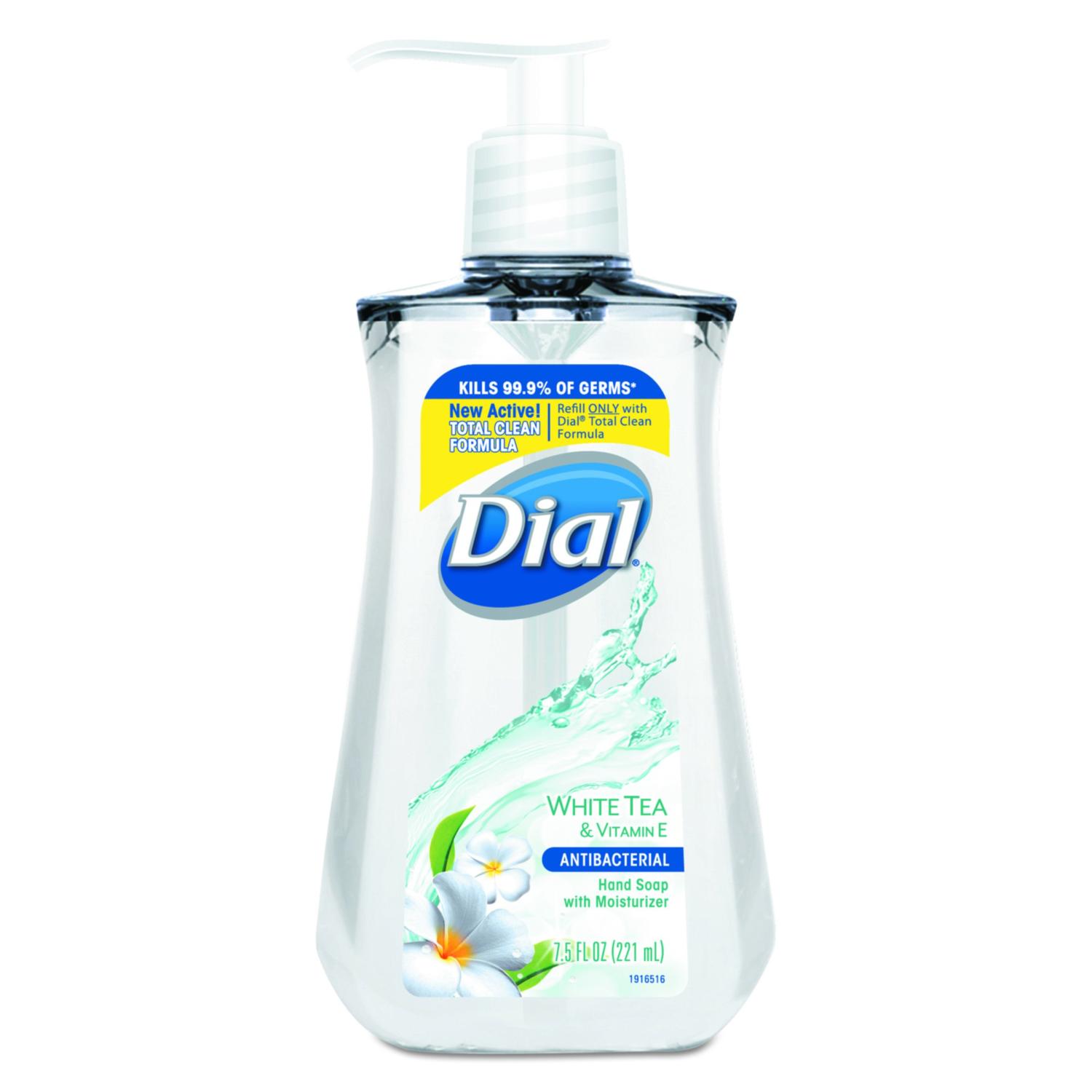 Dial Antibacterial White Tea Hand Soap 7.5 OZ Pack of 12 Gentle