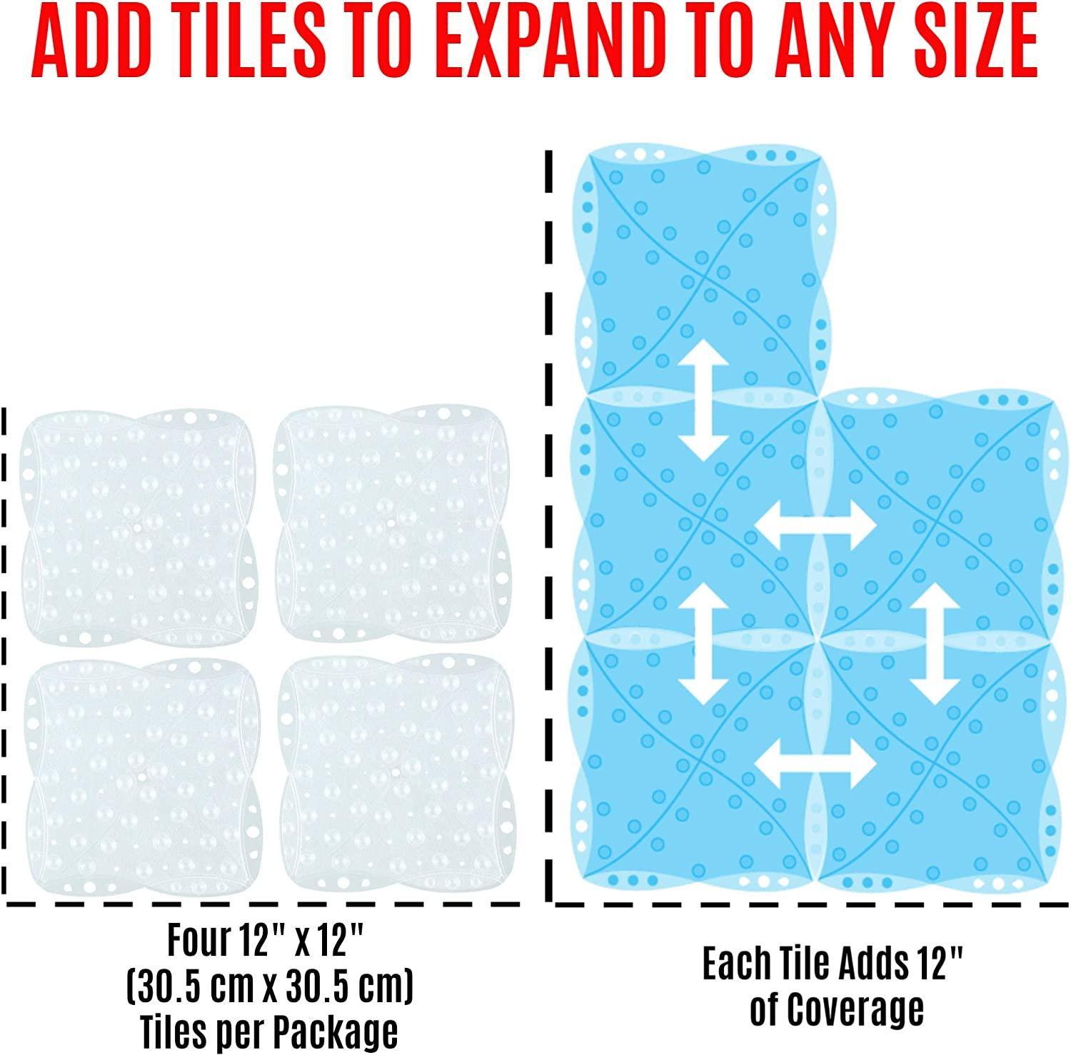 SlipX Solutions Expandable Bath & Shower Safety Mat System Custom