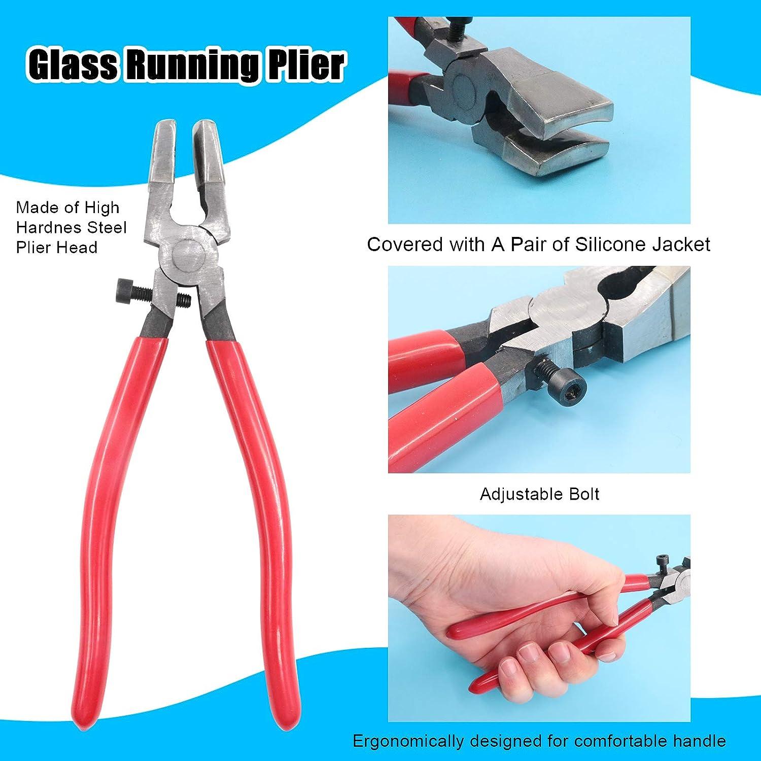 Glass cutting tools, steel / plastic / canvas, multicolored, running pliers  / breaker-grozer / pistol-grip glass cutter / wheeled glass nippers. Sold  per 4-piece set. - Fire Mountain Gems and Beads
