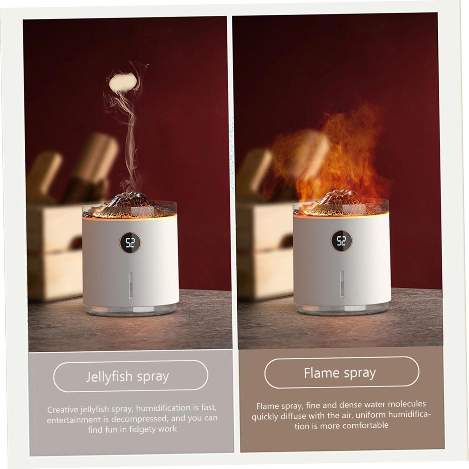 Flame Diffuser Volcano Humidifier | 360ML Essential Oil Diffuser with 2 ...