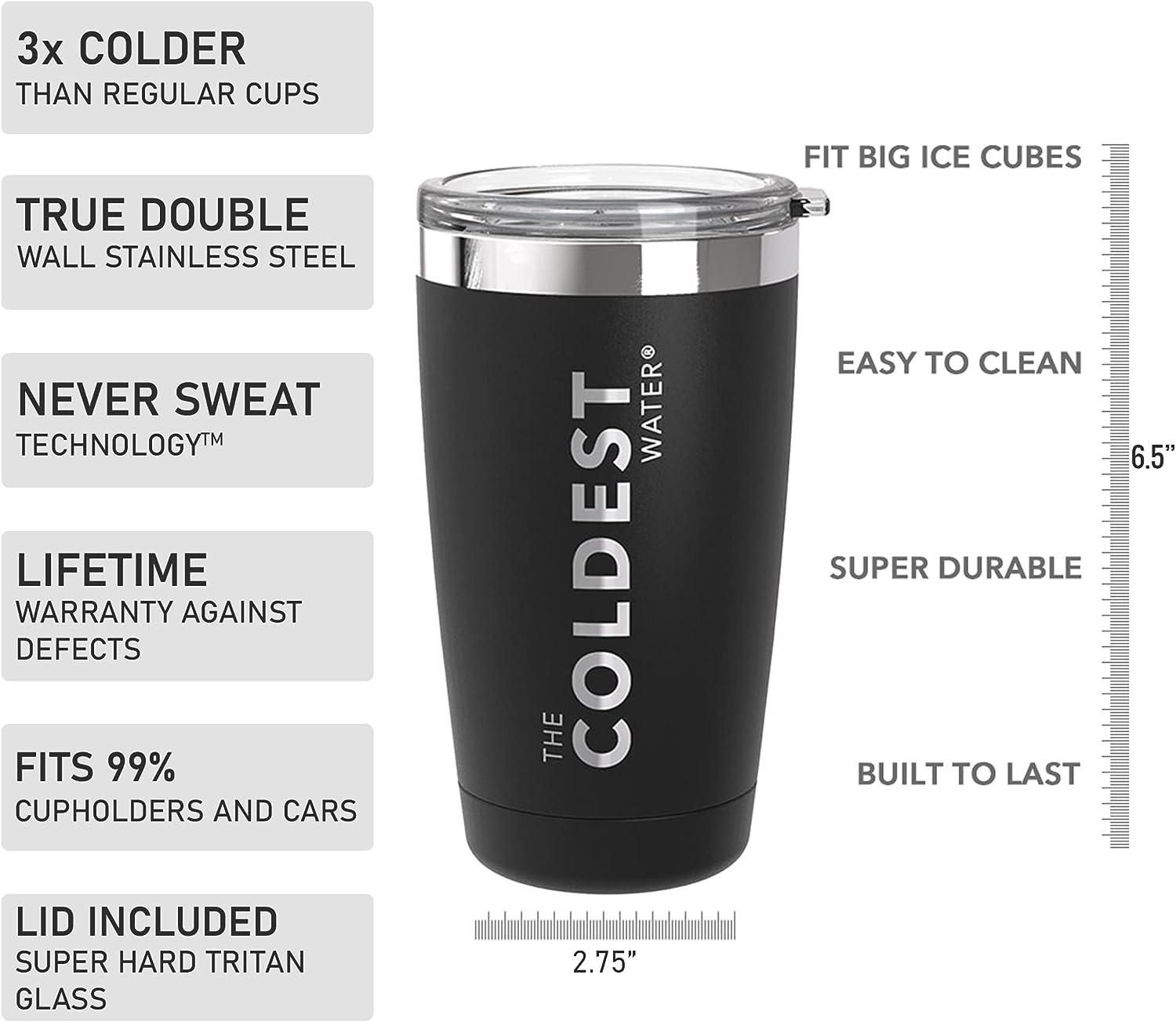 Coldest Stainless Steel Vacuum Insulated Double Wall Simple Travel Modern  Tumbler, Durable Coffee Mug, Thermal Cup with Splash Proof Sliding Lid