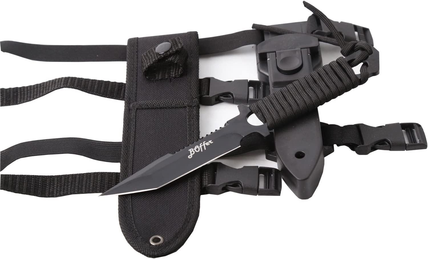Dive Knife Scuba Diving Knife, Black Tactical Sharp Blade knives