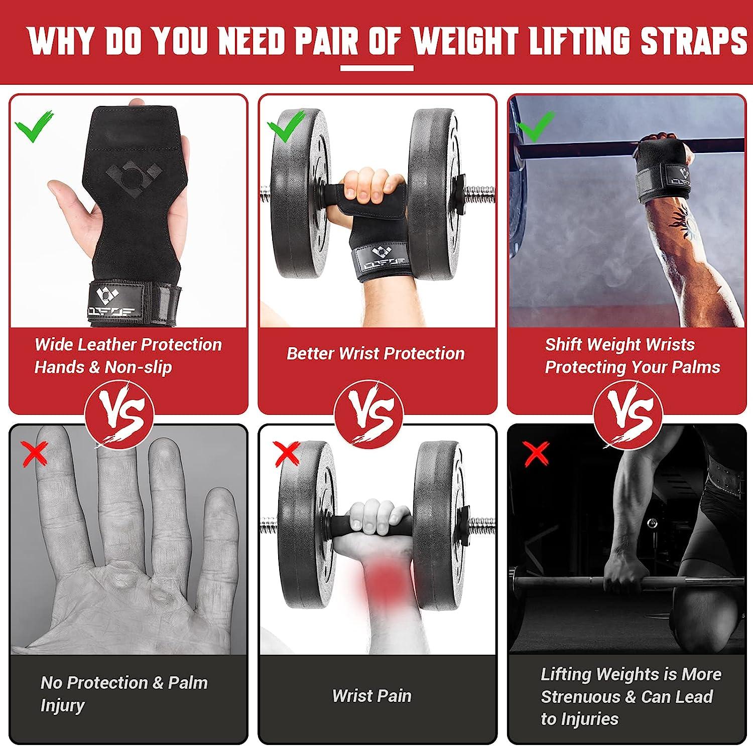 thumbnail image 2 of Taituoti A Pair Weight Lifting Wrist Strap Weightlifting Grip Strap For Gym Deadlifts Gray 2 of 14