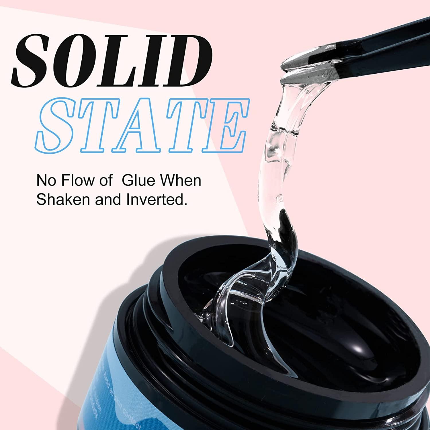 Nailive 15ML Solid Gel Glue for Nail Tips, 3 in 1 Glue Gel Curing